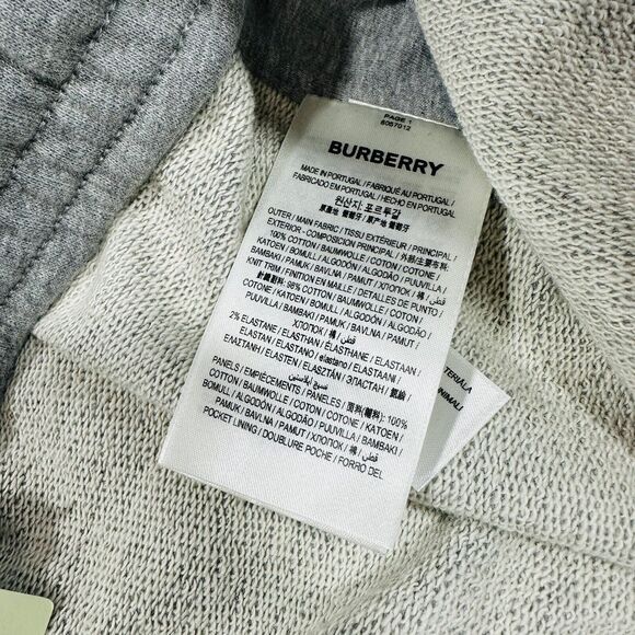NWT Burberry Stephan Size L Pale Gray Melange Nova Check Jogger Sweatpants $800 - Picture 13 of 13